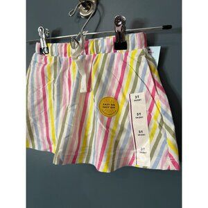 NWT 3T Toddler Girls' Striped Skirt with Built in Shorts and pockets, Cat & Jack